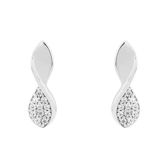 Amor Sterling Silver Cubic Zirconia Drop Earrings
