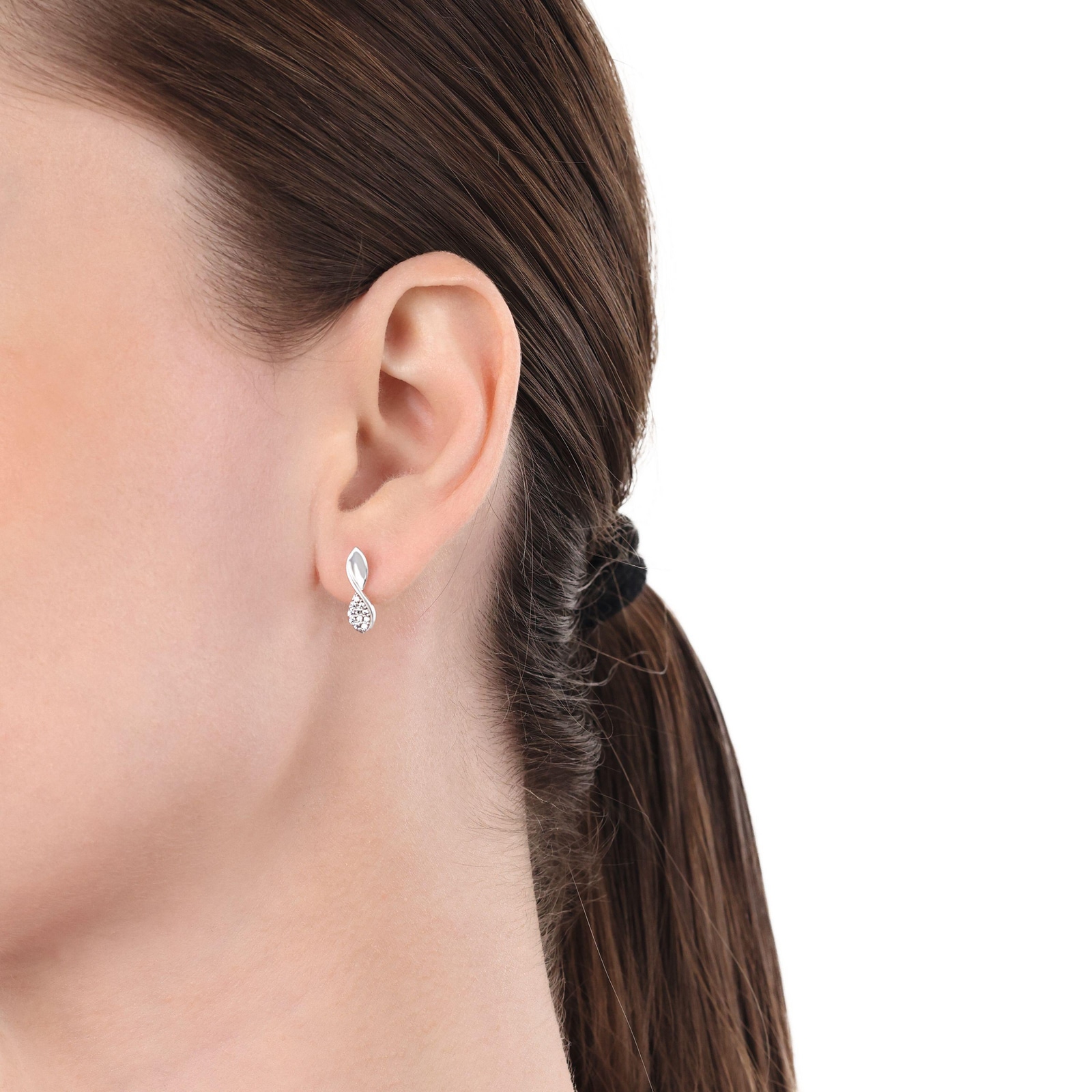 Amor Sterling Silver Cubic Zirconia Drop Earrings