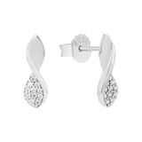 AMOR Sterling Silver Cubic Zirconia Drop Earrings