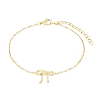 Amor Yellow Gold Coloured Sterling Silver Bow Bracelet