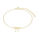 AMOR Yellow Gold Coloured Sterling Silver Bow Bracelet