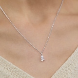 AMOR Sterling Silver Pearl & Cubic Zirconia Pendant Necklace