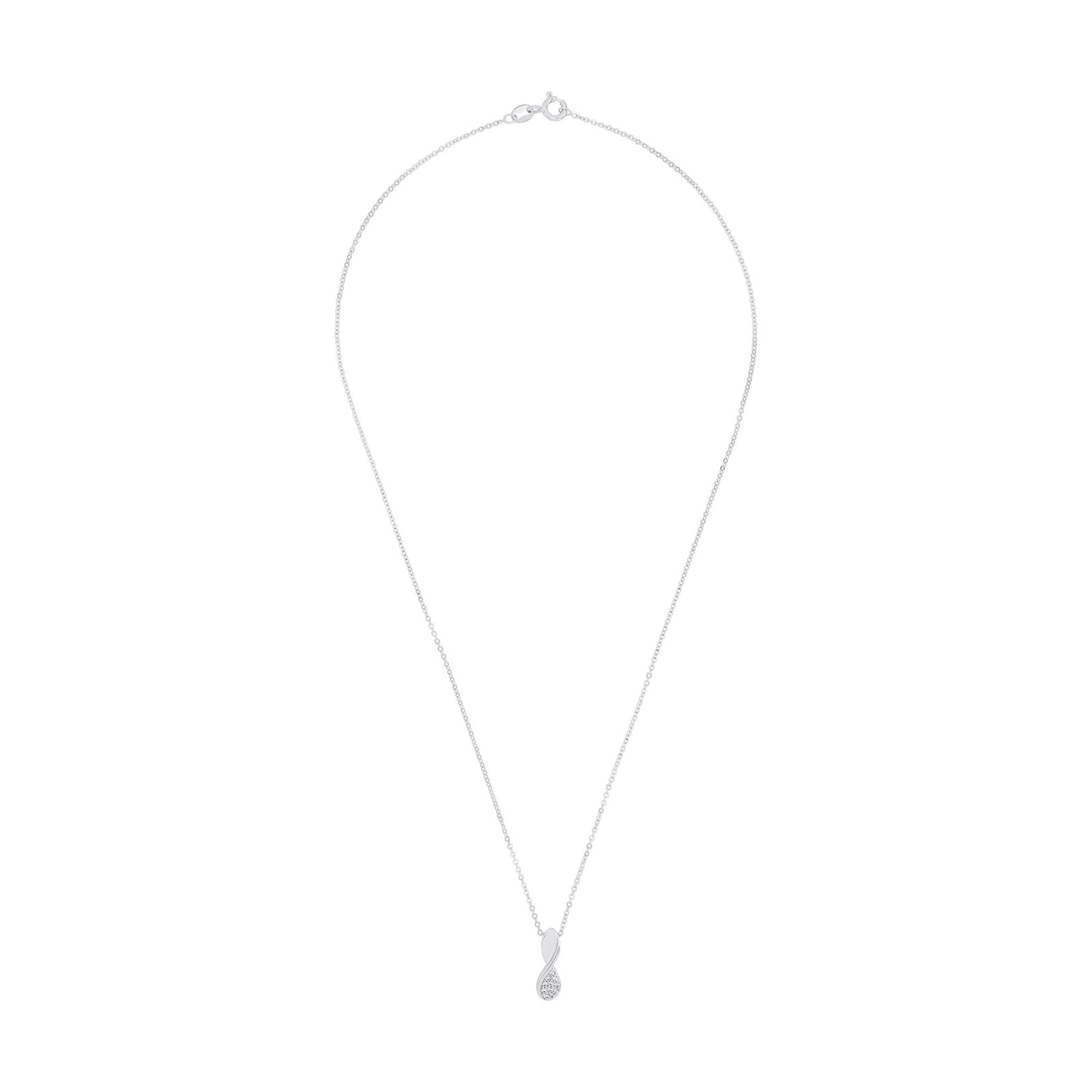 AMOR Sterling Silver Cubic Zirconia Drop Pendant Necklace AMOR Sterling Silver Cubic Zirconia Drop Pendant Necklace