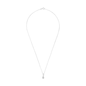 AMOR Sterling Silver Cubic Zirconia Drop Pendant Necklace