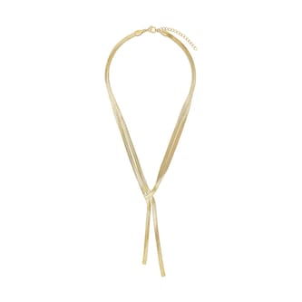 AMOR Yellow Gold Coloured Y Chain Necklace