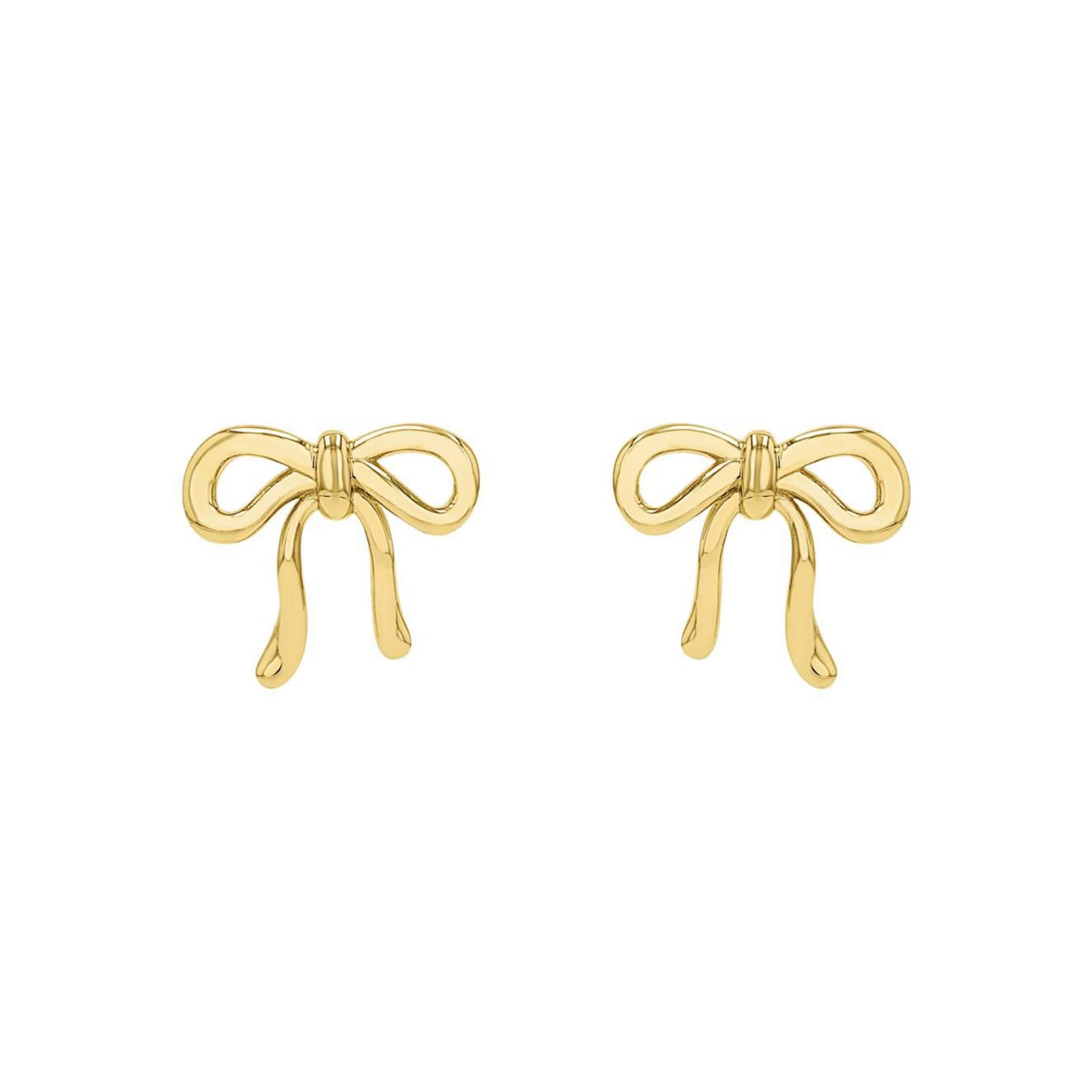 AMOR Yellow Gold Coloured Sterling Silver Bow Stud Earrings AMOR Yellow Gold Coloured Sterling Silver Bow Stud Earrings