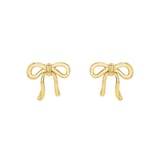 AMOR Yellow Gold Coloured Sterling Silver Bow Stud Earrings