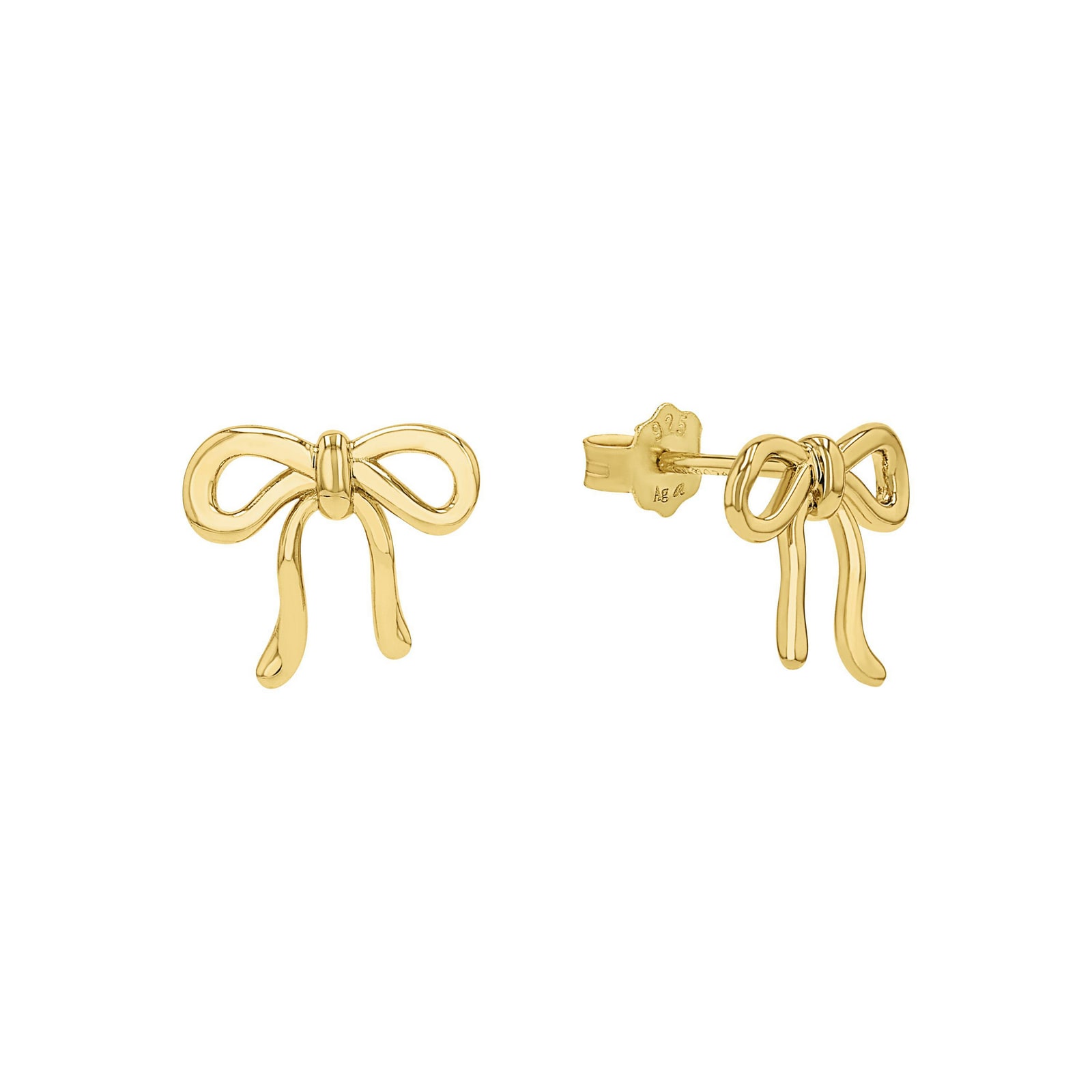 AMOR Yellow Gold Coloured Sterling Silver Bow Stud Earrings AMOR Yellow Gold Coloured Sterling Silver Bow Stud Earrings