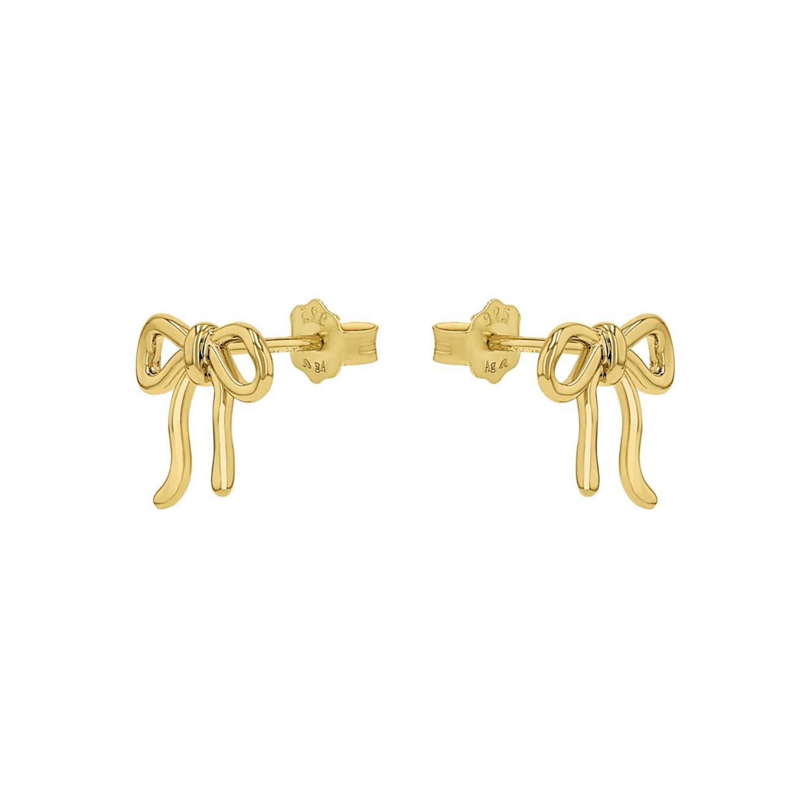 AMOR Yellow Gold Coloured Sterling Silver Bow Stud Earrings AMOR Yellow Gold Coloured Sterling Silver Bow Stud Earrings