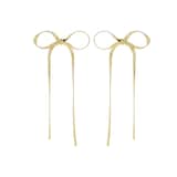 AMOR Yellow Gold Coloured Bow Drop Earrings