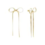 AMOR Yellow Gold Coloured Bow Drop Earrings