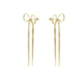 AMOR Yellow Gold Coloured Bow Drop Earrings
