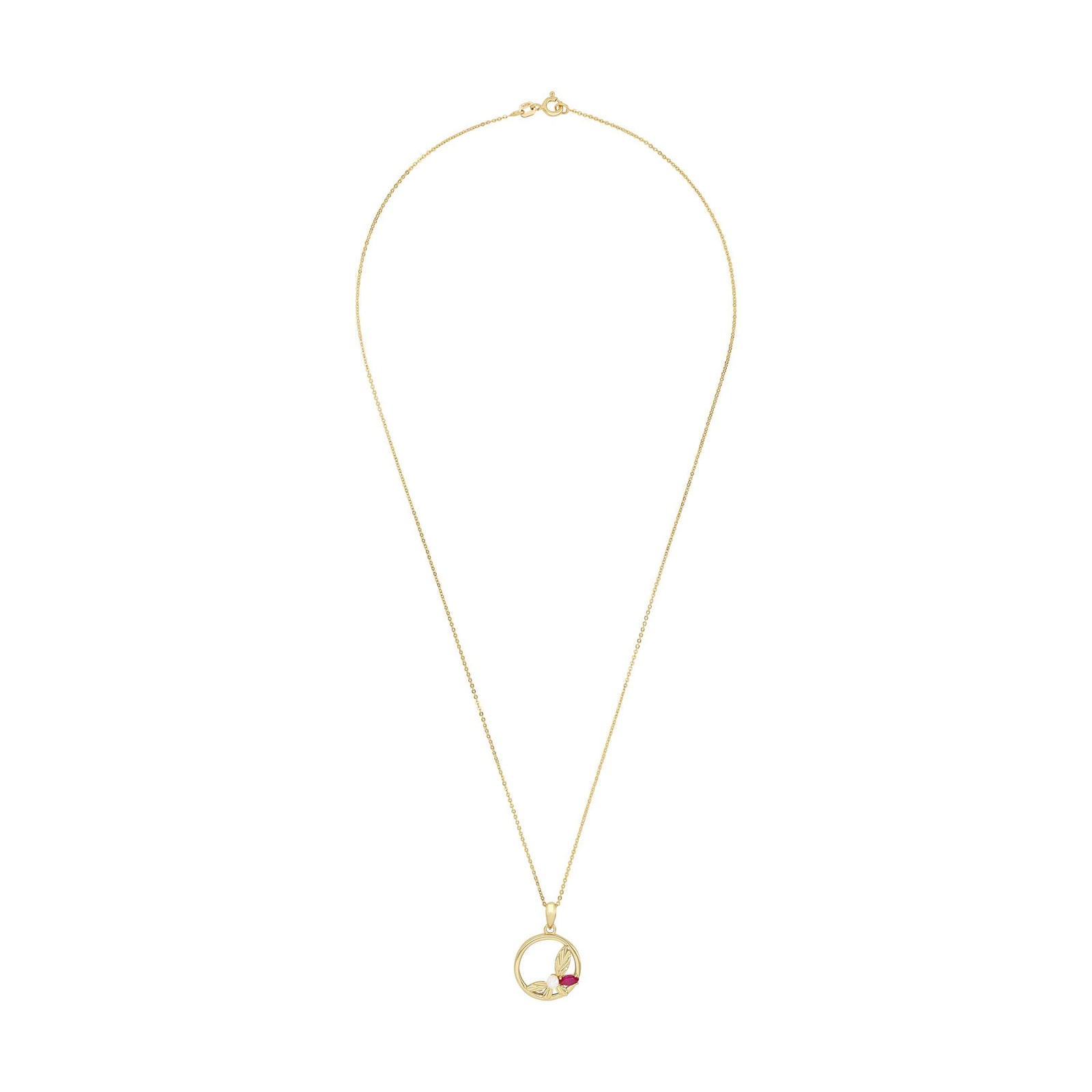 AMOR Yellow Gold Coloured Pearl & Cubic Zirconia Pendant Necklace AMOR Yellow Gold Coloured Pearl & Cubic Zirconia Pendant Necklace