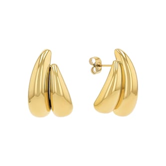 AMOR Yellow Gold Coloured Hoop Earrings