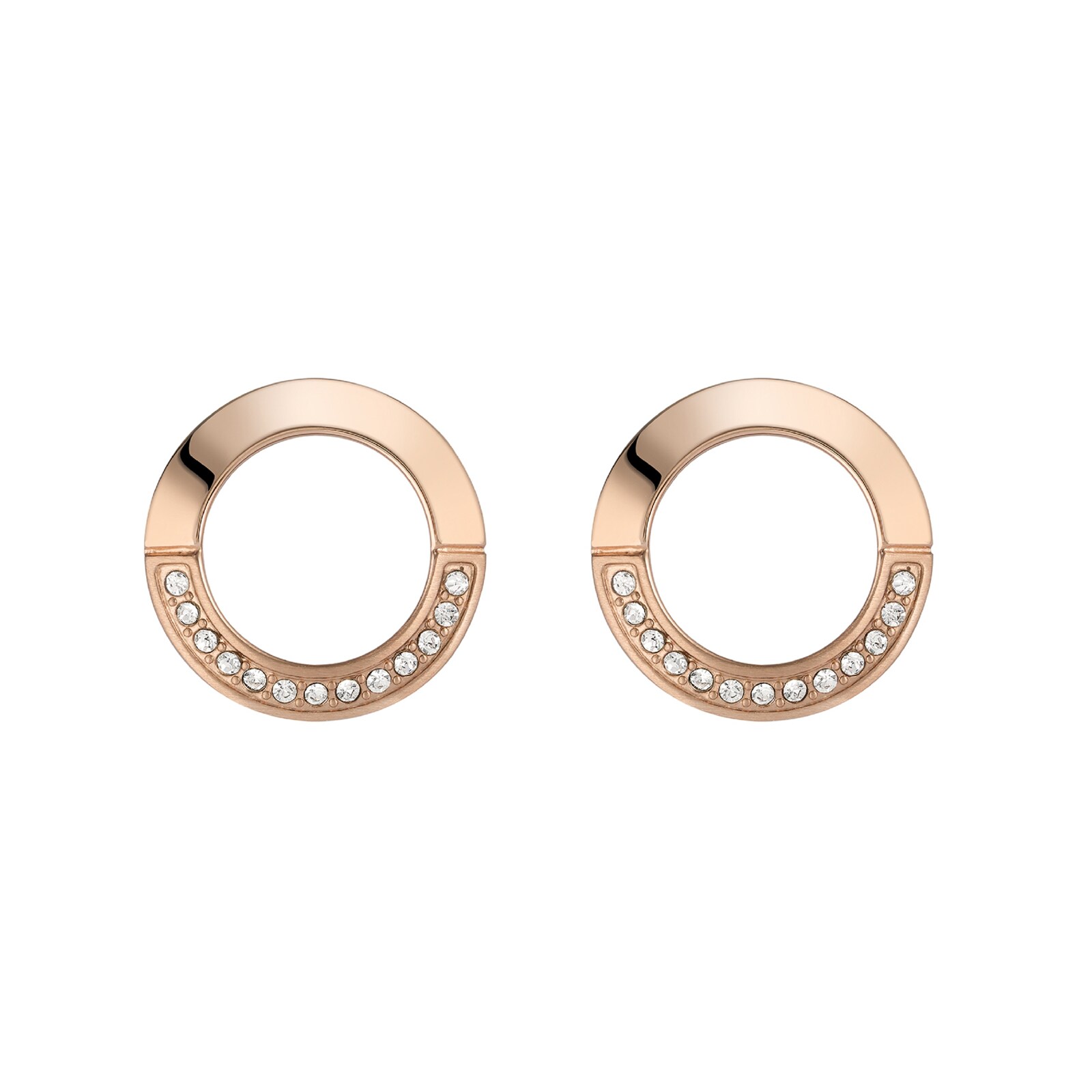 BOSS Ophelia Crystal Rose Gold Coloured Stud Earrings