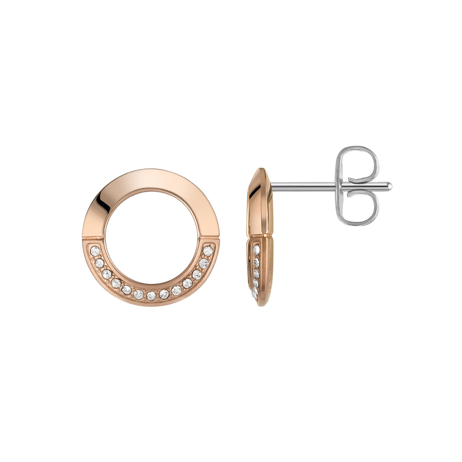 BOSS Ophelia Crystal Rose Gold Coloured Stud Earrings