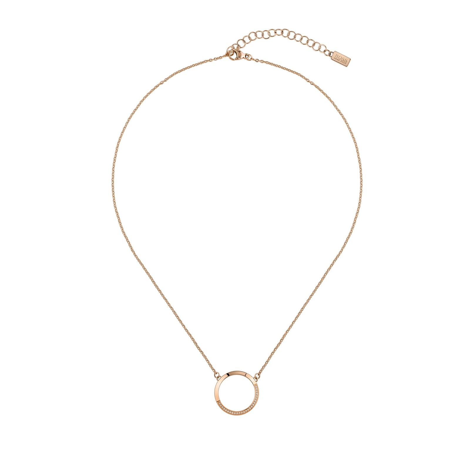 BOSS Ophelia Crystal Rose Gold Coloured Necklace
