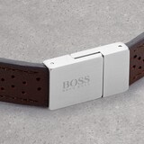 BOSS Leather Essentials Brown Stainless Steel Bracelet