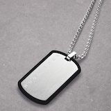BOSS Gents BOSS Stainless Steel & Black Silicone ID Necklace