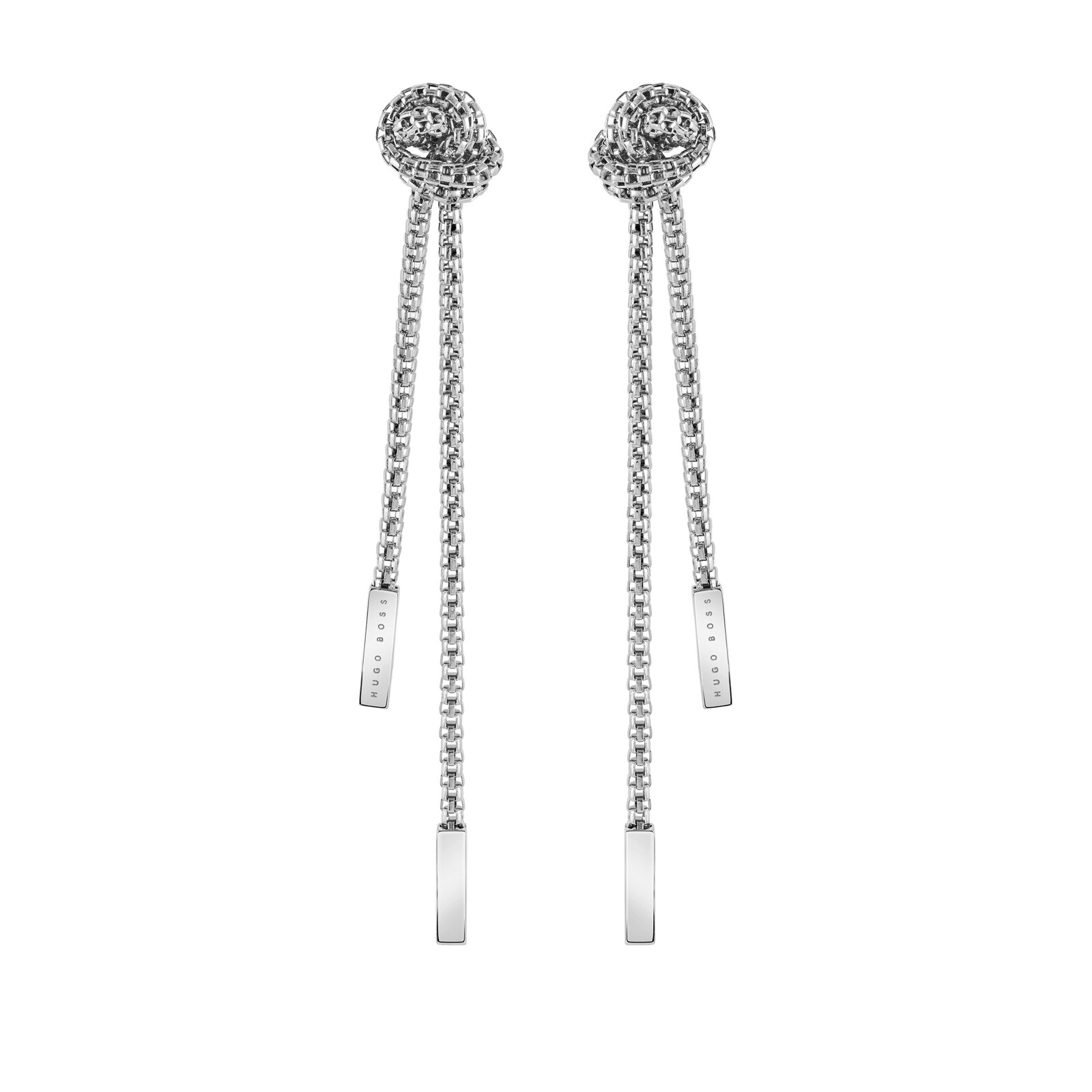 BOSS Rosette Stainless Steel Drop Earrings