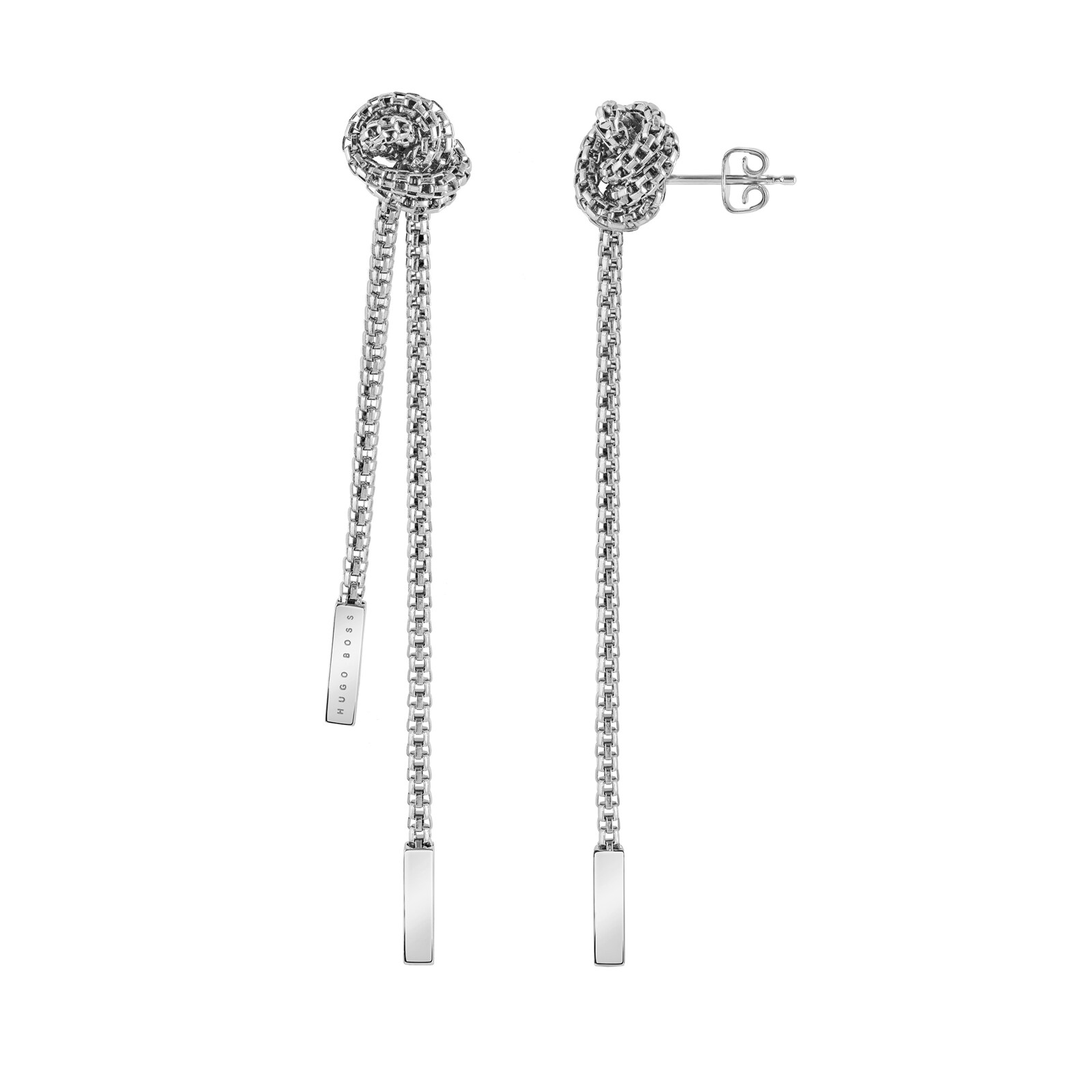 BOSS Rosette Stainless Steel Drop Earrings