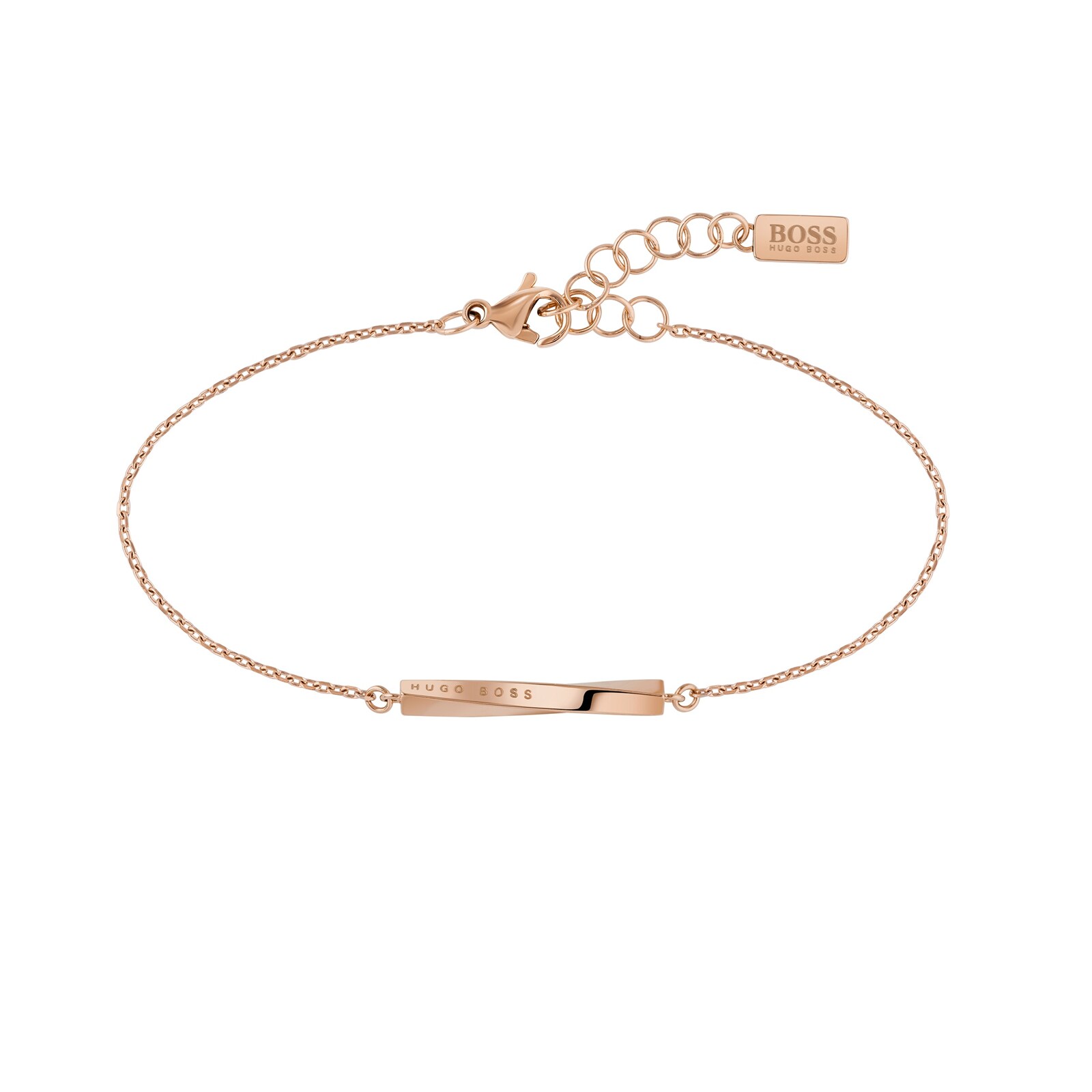 BOSS Signature Rose Gold Coloured Bracelet