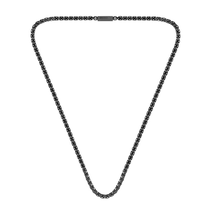 BOSS Box Black Plated Stainless Steel Necklace