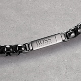BOSS Box Black Plated Stainless Steel Bracelet