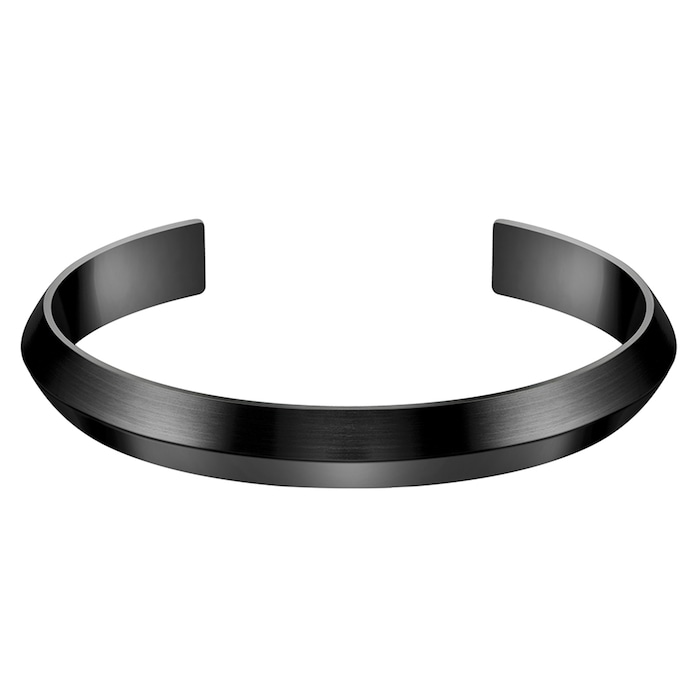 BOSS Black Plated Stainless Steel Rooftop Bangle