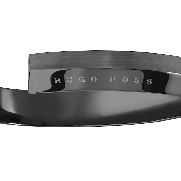 BOSS Black Plated Stainless Steel Rooftop Bangle