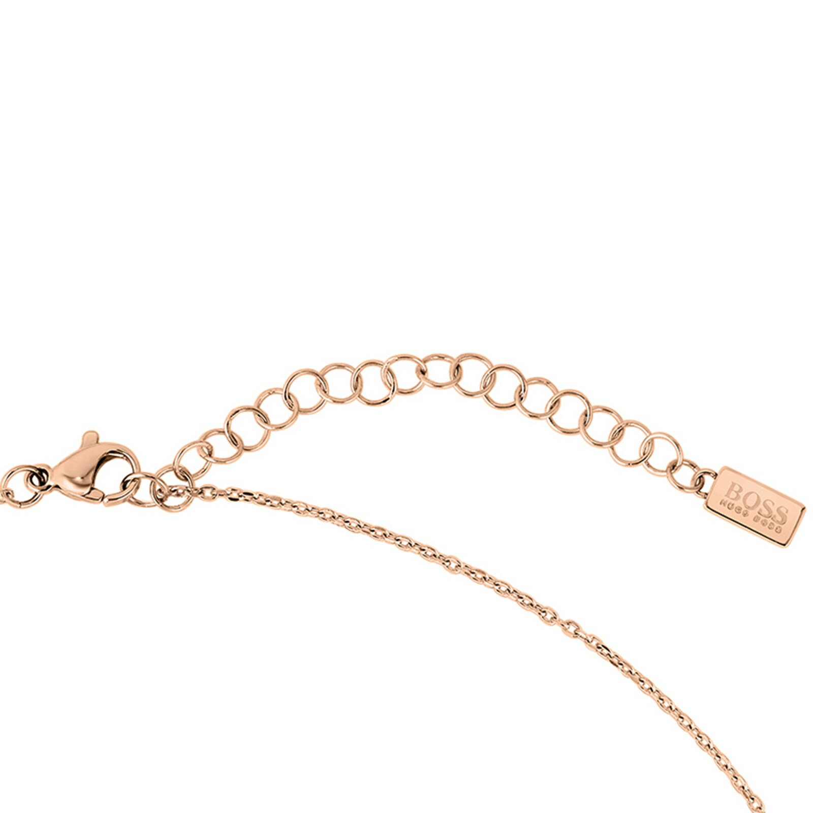 BOSS Rose Gold Coloured Twisted Bar Pendant
