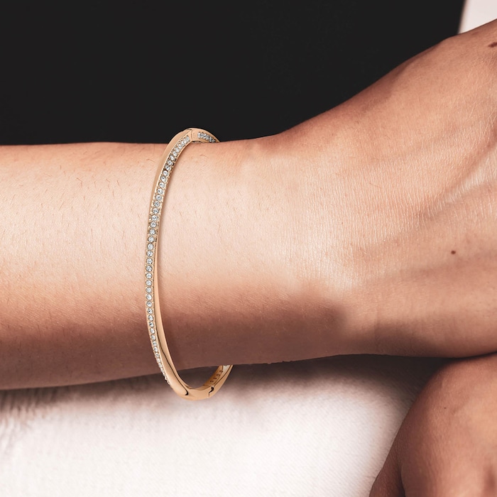 BOSS Rose Gold Coloured Twisted Bar Bangle