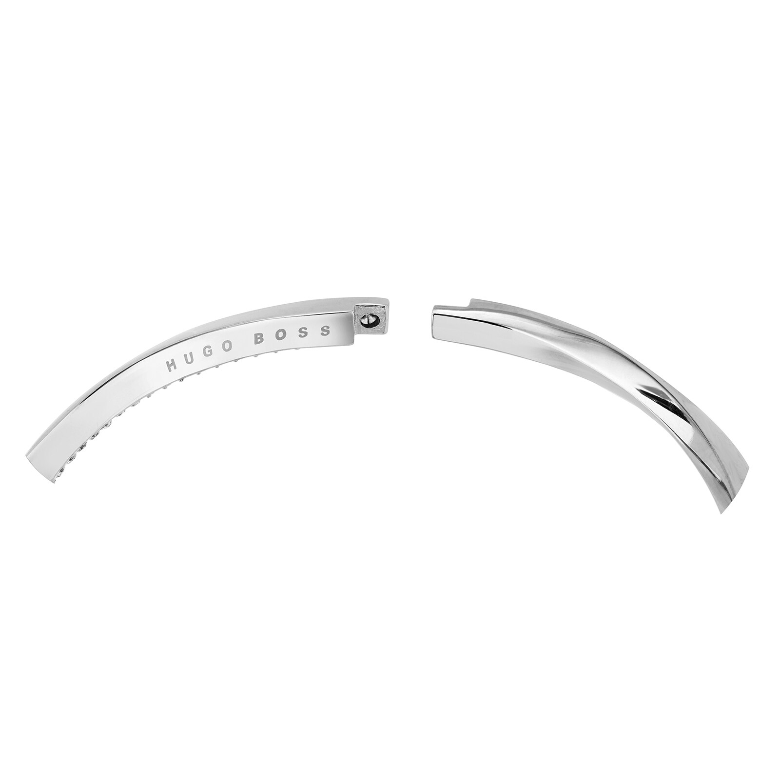 BOSS Stainless Steel Twisted Bar Bangle
