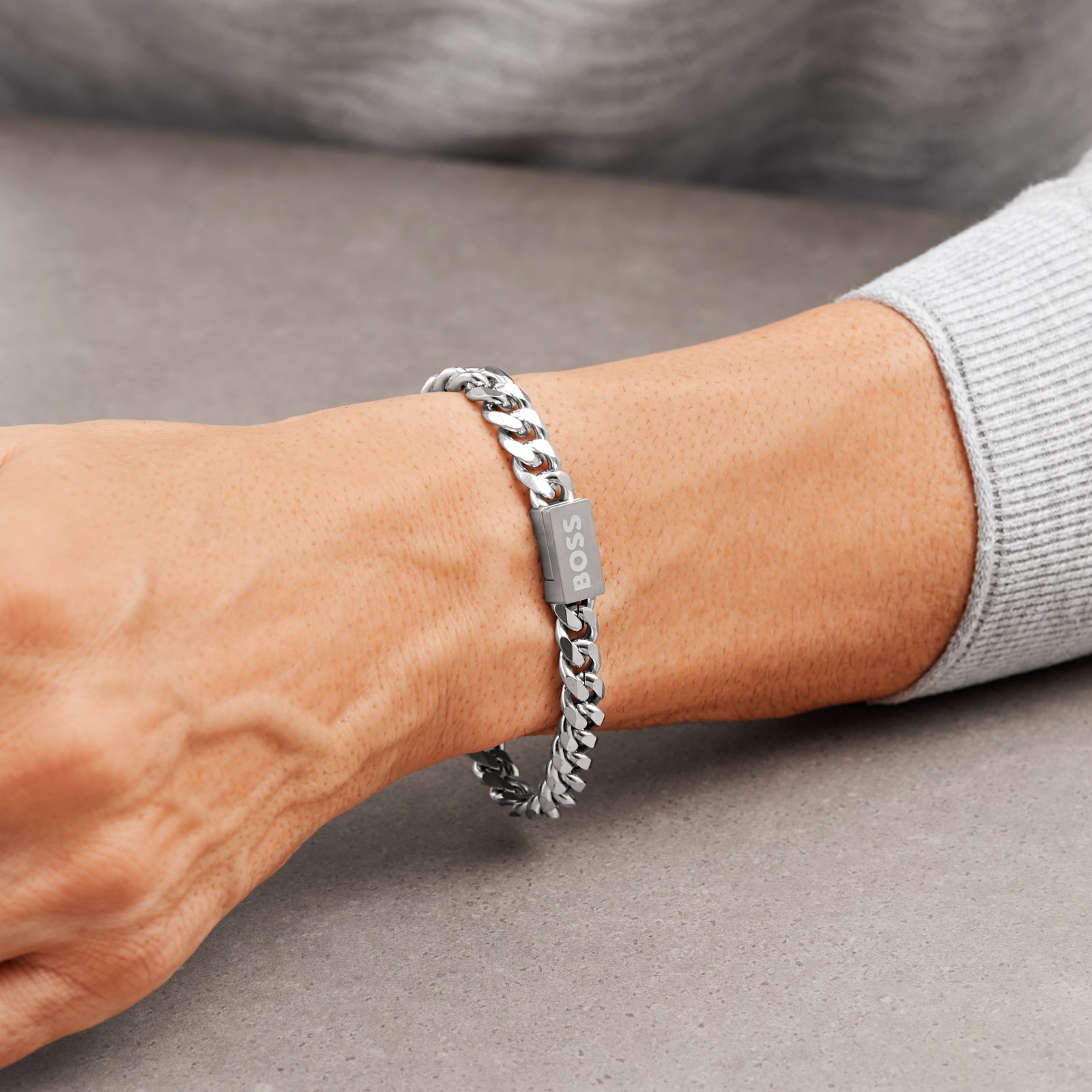 BOSS Gents BOSS Stainless Steel Chain Link Bracelet BOSS Gents BOSS Stainless Steel Chain Link Bracelet