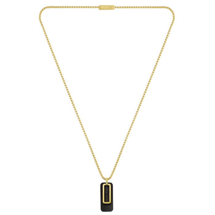 BOSS Bi Colour Gold & Black Double Pendant