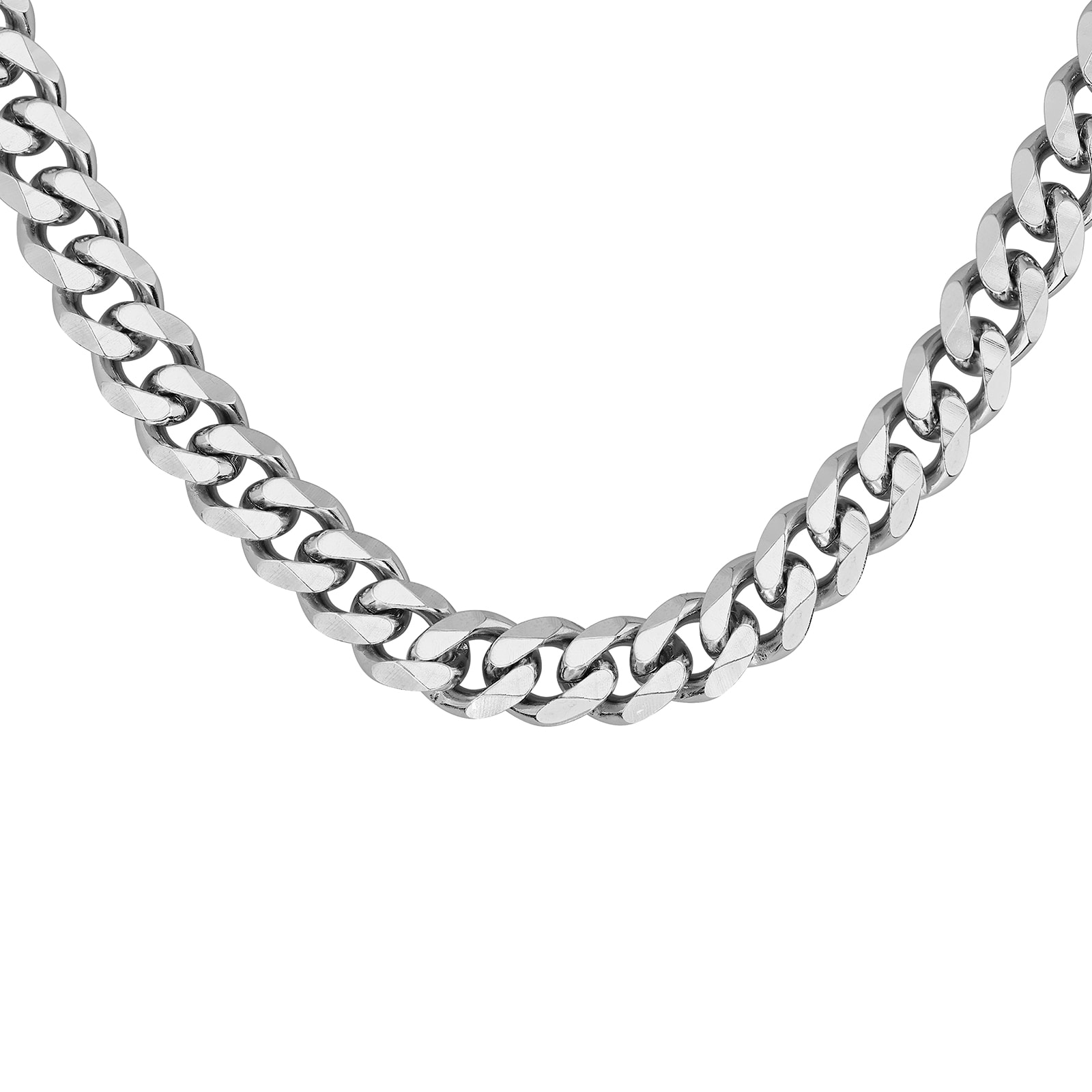 Solid Curb Link Necklace Sterling Silver 24
