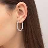 BOSS Signature Stainless Steel Hoop Earrings