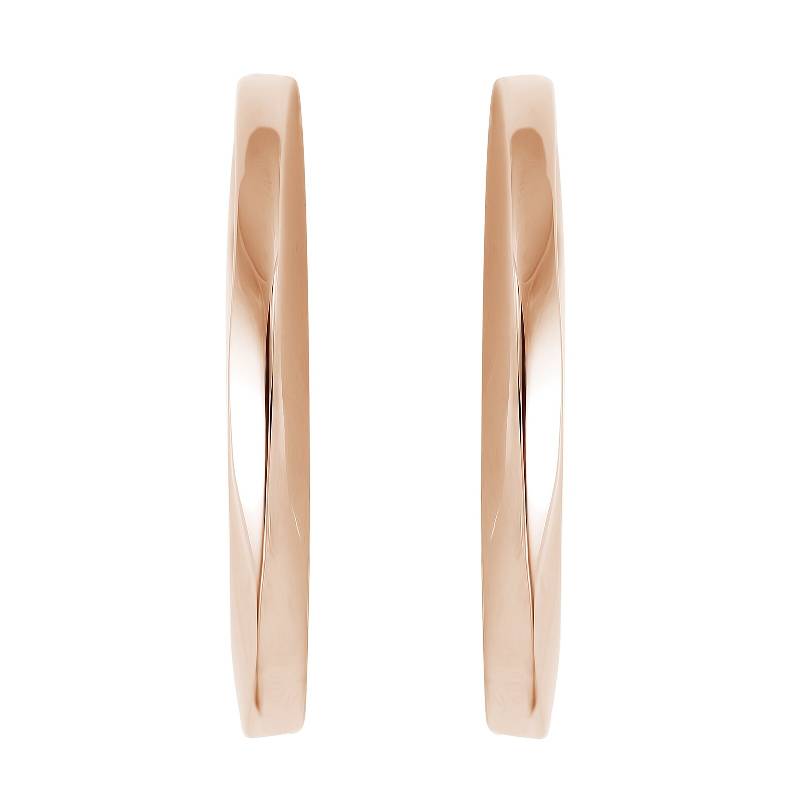 BOSS Signature Rose Gold Coloured Hoop Earrings