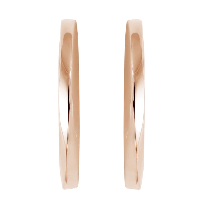 BOSS Signature Rose Gold Coloured Hoop Earrings