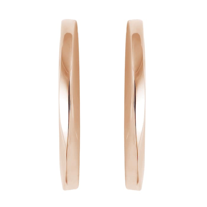 BOSS Signature Rose Gold Coloured Hoop Earrings