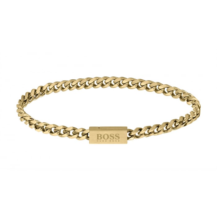 BOSS Gents BOSS Yellow Gold Coloured Chain Bracelet