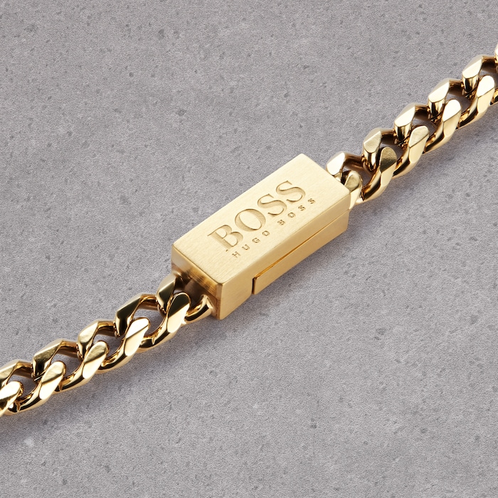 BOSS Gold Coloured Chain For Him Bracelet