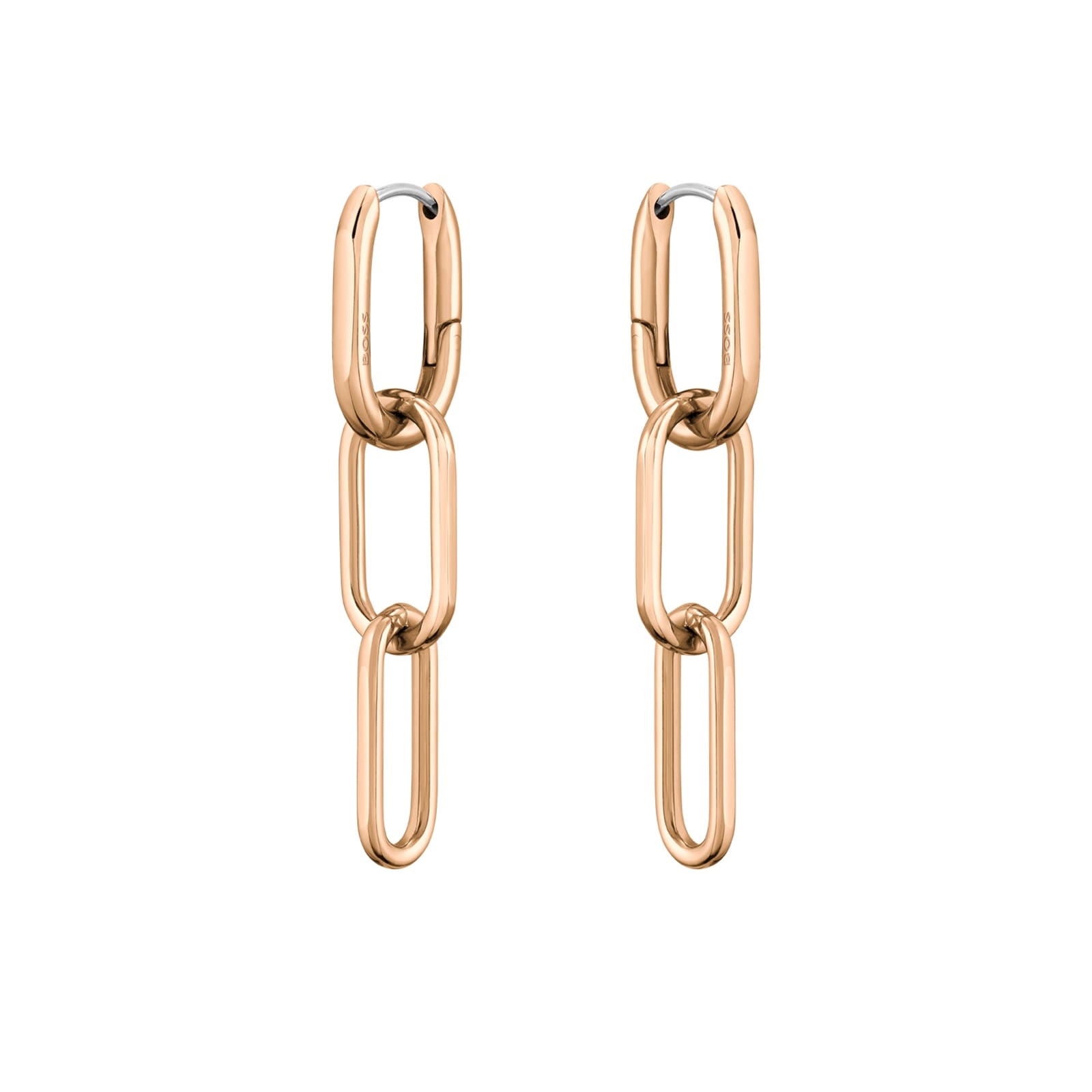 BOSS Ladies BOSS Tessa Rose Gold Coloured Link Drop Earrings