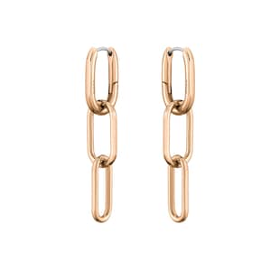 BOSS Ladies BOSS Tessa Rose Gold Coloured Link Drop Earrings