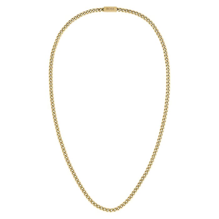 BOSS Gents BOSS Yellow Gold Curb Chain Necklace