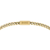 BOSS Gents BOSS Yellow Gold Coloured Curb Chain Necklace