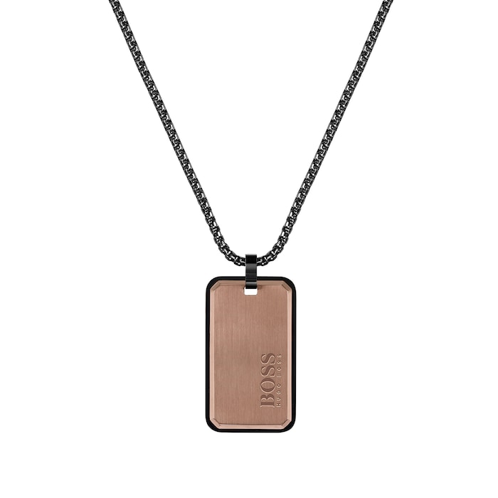 BOSS ID Black & Bronze Plated Pendant