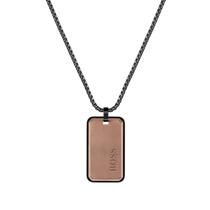 BOSS ID Black & Bronze Plated Pendant