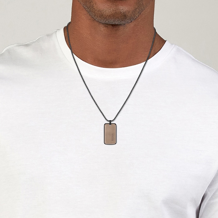 BOSS ID Black & Bronze Plated Pendant