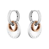 BOSS Ladies BOSS Rose Gold & Stainless Steel Medallion Huggie Earrings